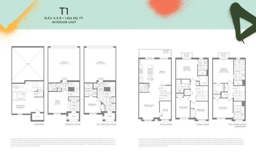 T1 Interior unit floor plans