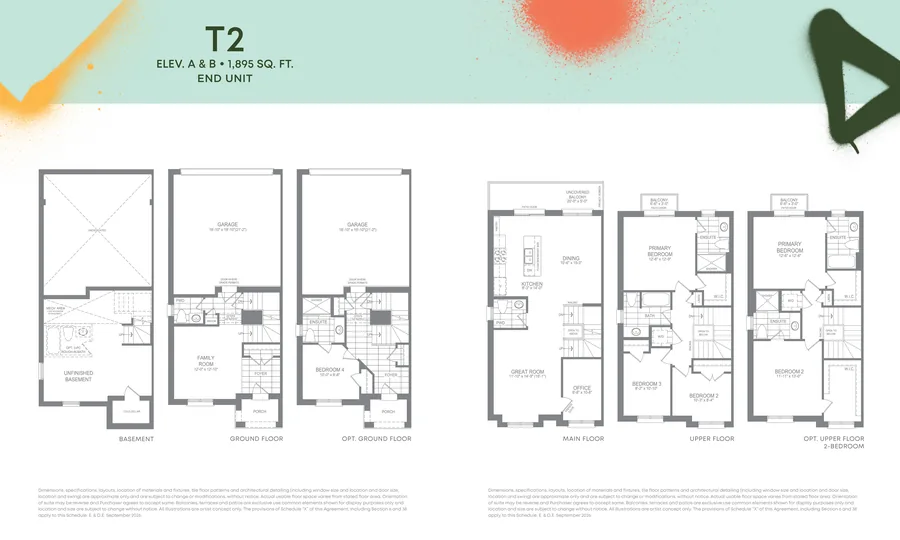 T2 End unit floor plans