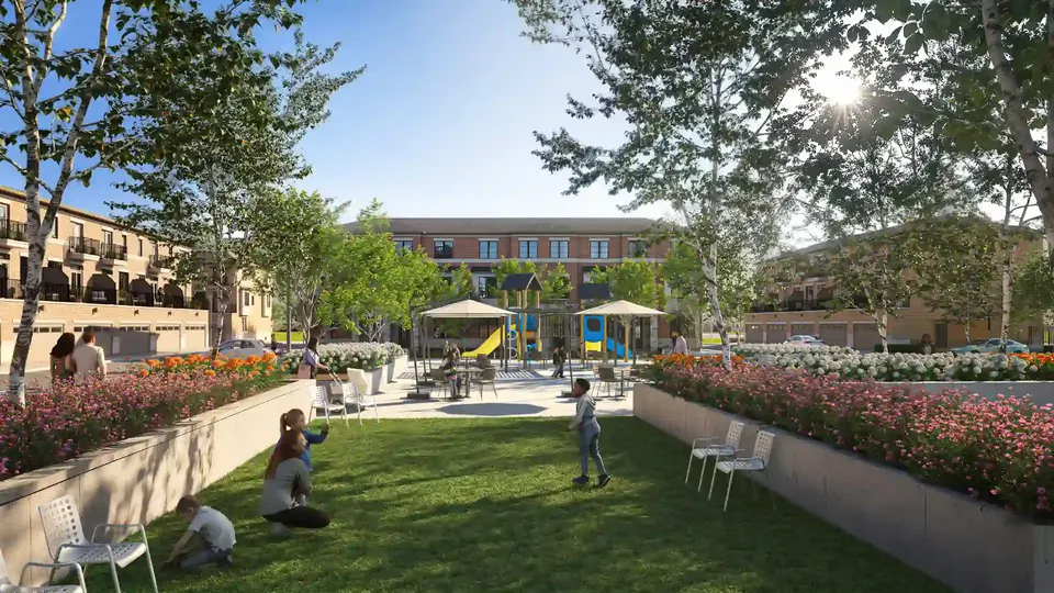 Central park and children's play area at Elements